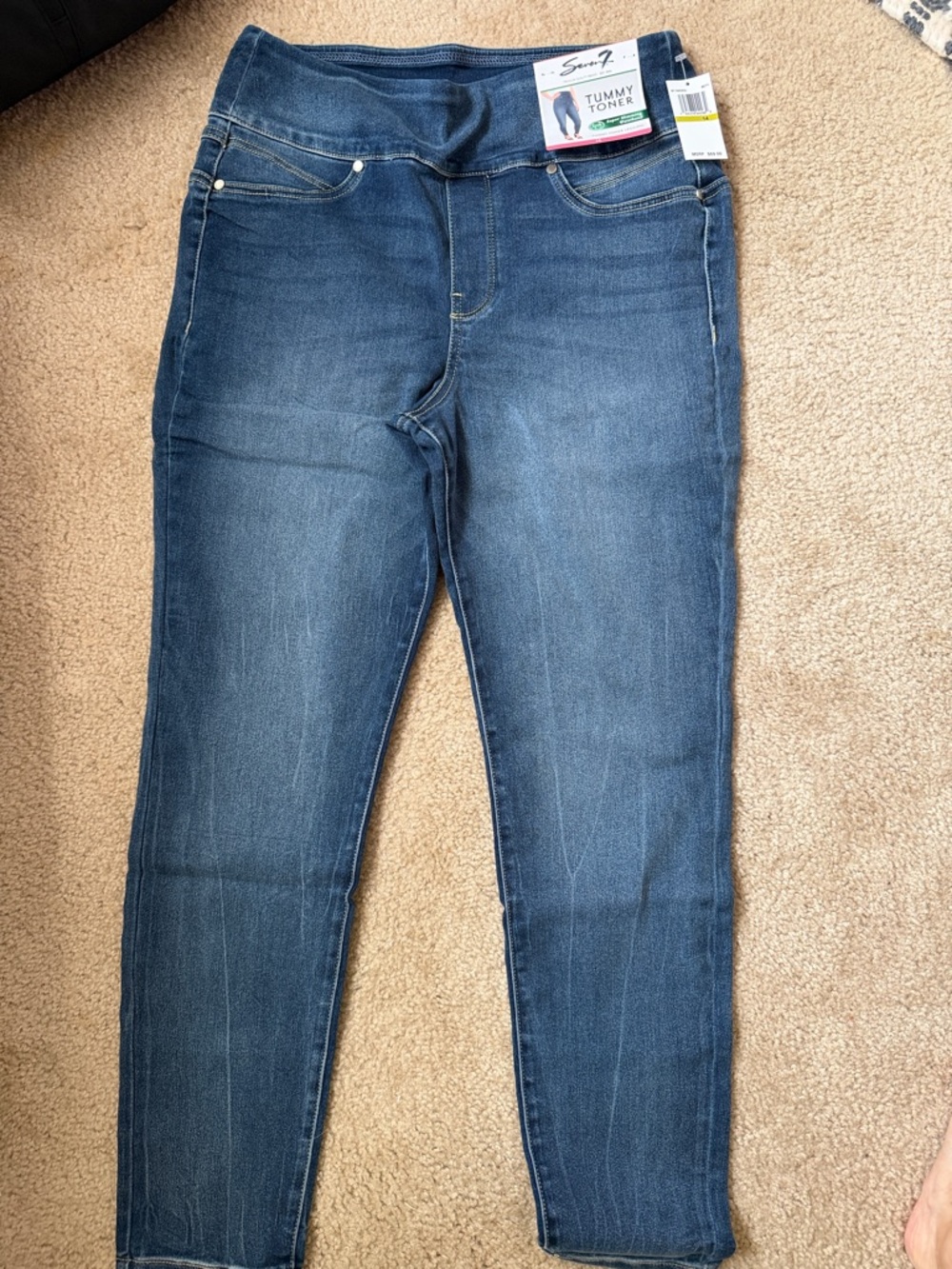 Seven7 Treasures Dark Blue Tummy Toner Jeggings